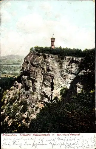 Ak Treffurt im Wartburgkreis Thüringen, Aussichtsturm auf dem Heldrastein