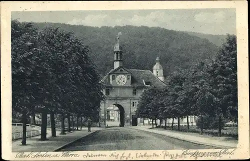 Ak Bad Sooden an der Werra, Eingang zum Bad