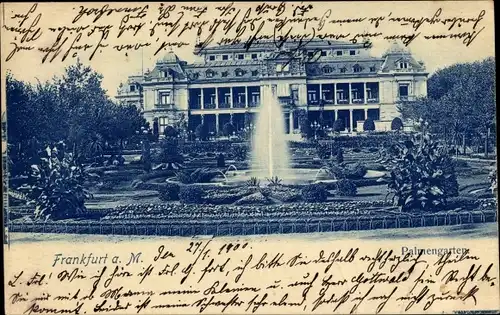 Ak Frankfurt am Main, Palmengarten, Fontäne