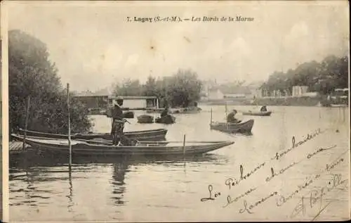 Ak Lagny Seine et Marne, Les Bords de la Marne