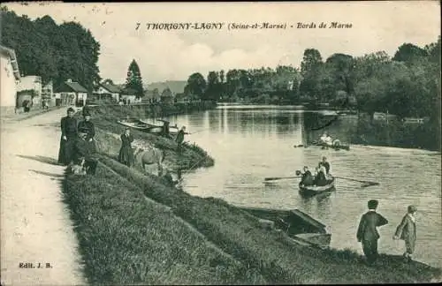 Ak Lagny Thorigny Seine et Marne, Bords de la Marne