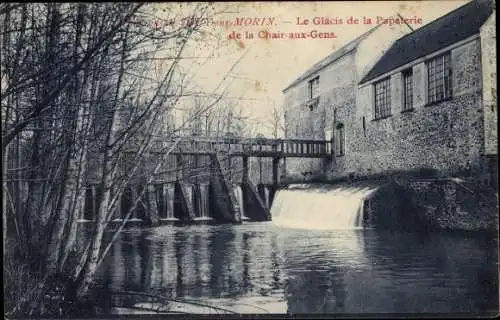 Ak Jouy sur Morin Seine et Marne, Le Glacis de la Papeterie de la Chair aux Gens