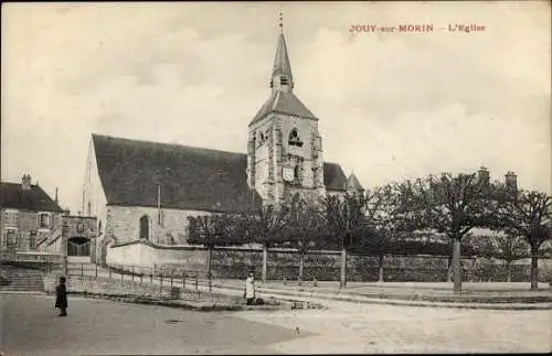 Ak Jouy sur Morin Seine et Marne, L´Église