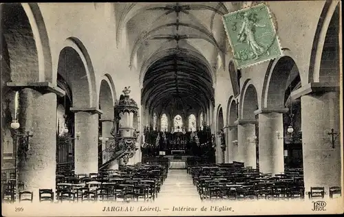 Ak Jargeau Loiret, Intérieur de l´Église