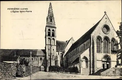 Ak Ferrières Loiret, L´Église Saint Pierre