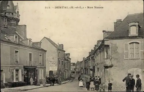 Ak Durtal Maine et Loire, Rue Neuve