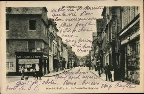 Ak Pont l'Évêque Calvados, Grande Rue Saint Michel