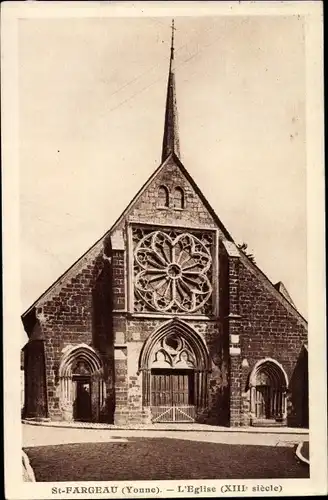 Ak Saint Fargeau Yonne, Église du XIIIe Siècle