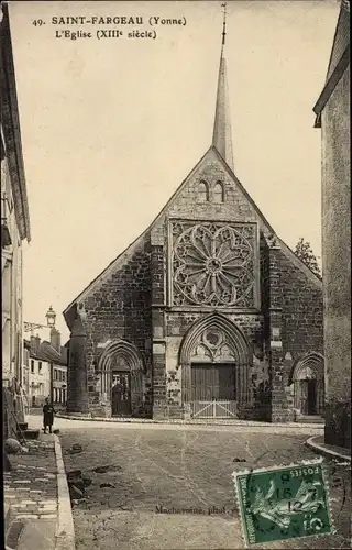 Ak Saint Fargeau Yonne, Église du XIIIe Siècle