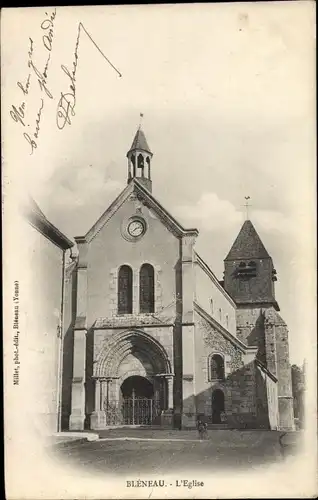 Ak Bleneau Yonne, L´Église