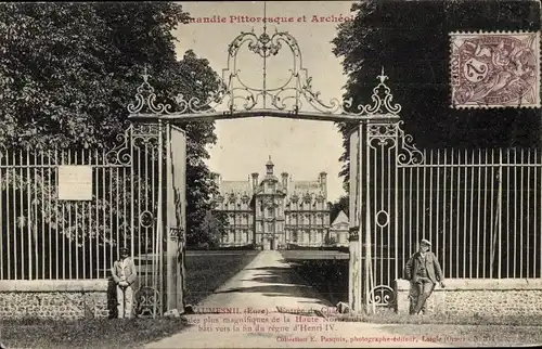 Ak Beaumesnil Eure, Entrée du Château