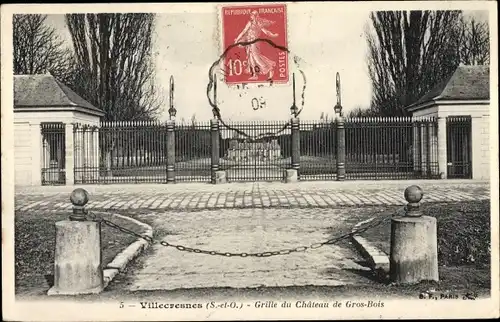 Ak Villecresnes Val-de-Marne, Grille du Château de Gros Bois