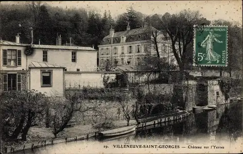 Ak Villeneuve Saint Georges Val de Marne, Château sur l´Yerres