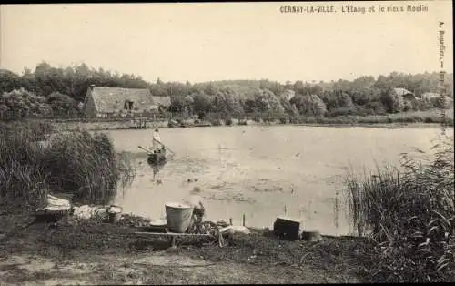 Ak Cernay la Ville Yvelines, Étang du Vieux Moulin