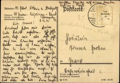 Handgemalt Künstler Ak, Dorf mit Kirche