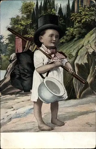 Künstler Ak Landstreicher