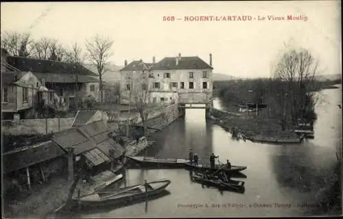 Ak Nogent l’Artaud Aisne, Le Vieux Moulin, Ruderboote