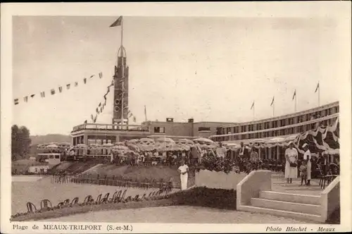 Ak Trilport Seine et Marne, Plage de Meaux Trilport