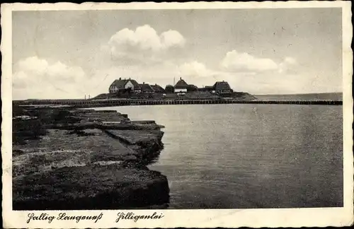 Ak Langeneß in Schleswig Holstein, Partie an der Hallig Hilligenlei