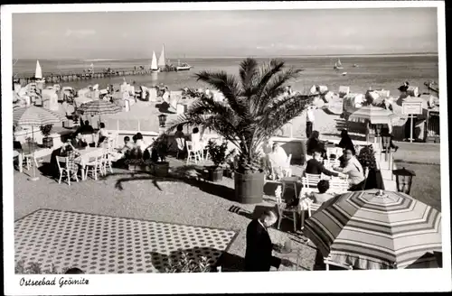 Ak Ostseebad Grömitz in Holstein, Terrassenpartie, Strand