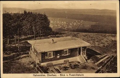 Ak Hahnenklee Bockswiese Goslar im Harz, Panorama vom Aussichtsturm