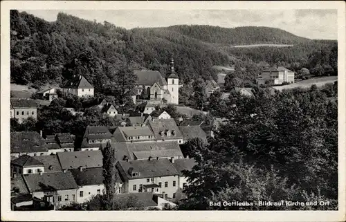 Ak Bad Gottleuba Berggießhübel, Kirche und Ort