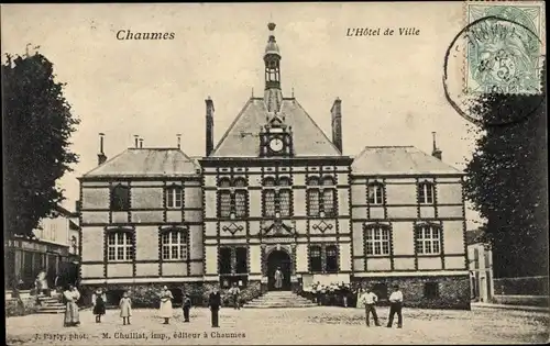 Ak Chaumes Seine et Marne, L´Hôtel de Ville