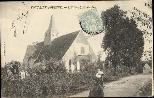 Ak Fontaine-Fourches Seine-et-Marne, L´Église
