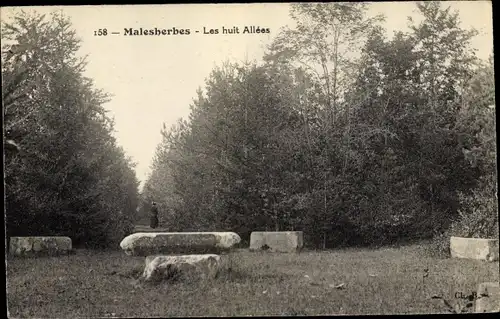 Ak Malesherbes Loiret, Les Huits Allées