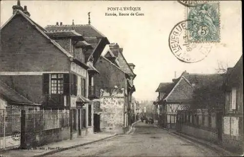 Ak Pont l'Évêque Calvados, Entrée Route de Caen