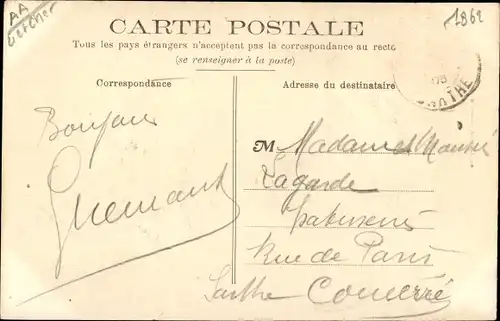 Ak Troo Loir et Cher, Vue partielle et pont sur le Loir