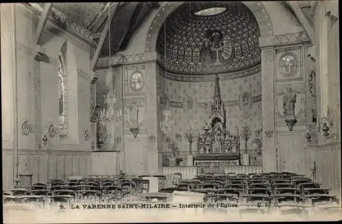 Ak La Varenne Saint Hilaire Val de Marne, Intérieur de l´Église