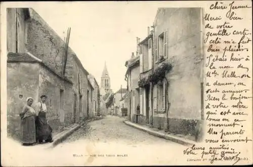 Ak Milly Essonne, Rue des Trois Moles