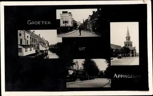 Ak Appingedam Groningen Niederlande, Miniaturansichten, Wijkstraat, Damsterdiep