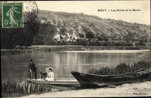 Ak Mézy-sur-Seine Yvelines, Bords de la Marne