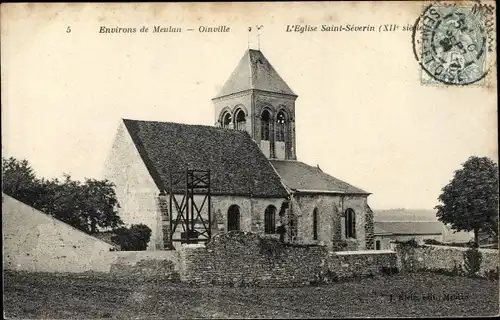 Ak Oinville Yvelines, Église Saint Séverin