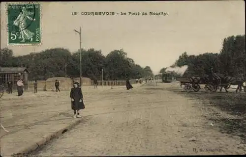 Ak Courbevoie Hauts de Seine, Pont de Neuilly