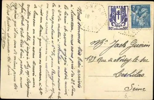 Ak Luneau Allier, Une Rue