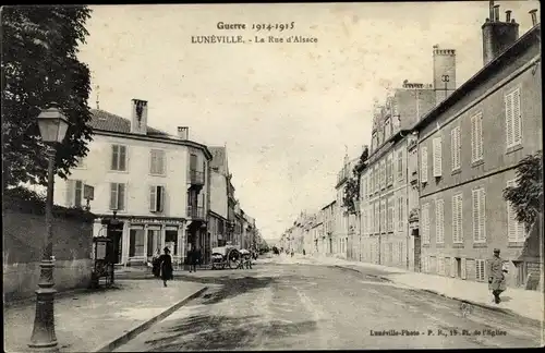 Ak Luneville Meurthe et Moselle, La Rue d'Alsace, Comptoir Terminus