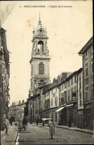 Ak Pont-à-Mousson Meurthe et Moselle, Eglise Saint Laurent