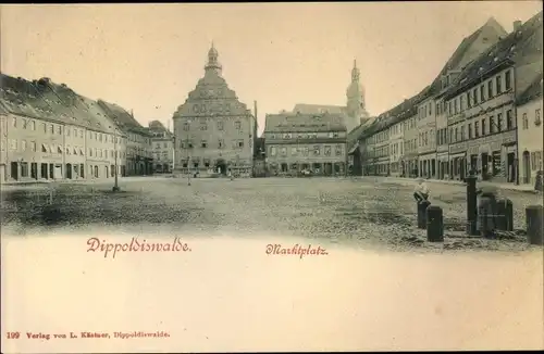 Ak Dippoldiswalde im Osterzgebirge, Marktplatz