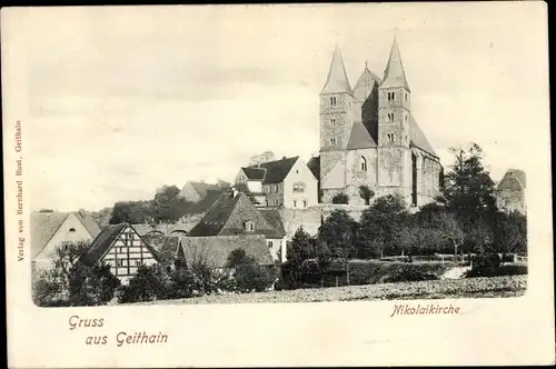 Ak Geithain in Sachsen, Nikolaikirche