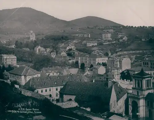 Foto Baden Baden am Schwarzwald, Blick auf den Schlossgarten, Terrasse