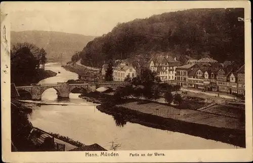Ak Hann Münden in Niedersachsen, Werrapartie