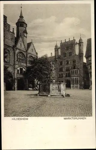 Ak Hildesheim in Niedersachsen, Marktbrunnen