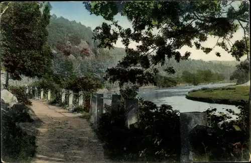 Ak Lunzenau in Sachsen, Muldepartie, Göhrener Brücke