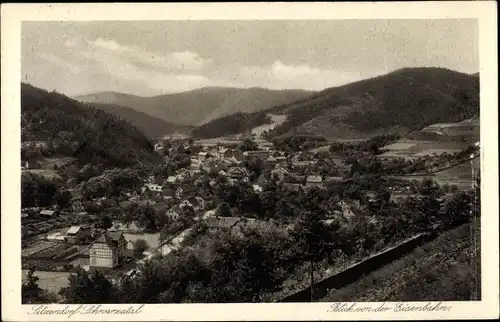 Ak Sitzendorf in Thüringen, Panorama von der Eisenbahn