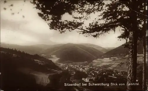 Ak Sitzendorf in Thüringen, Panorama vom Sorbitztal