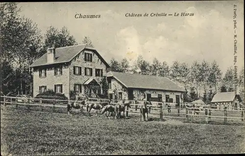 Ak Chaumes en Brie Seine et Marne, Château de Crénille, Le Haras