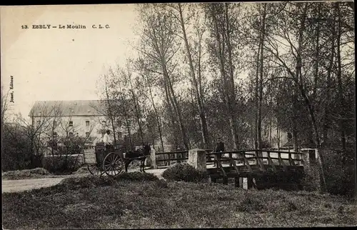 Ak Esbly Seine et Marne, Le Moulin